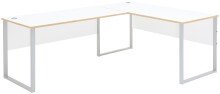 Eckschreibtisch >Memphis< in Weiß / Artisan /...