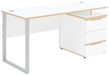 Schreibtisch >Memphis< in Weiß / Artisan /...