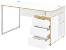 Schreibtisch >Memphis< in Weiß / Artisan /...