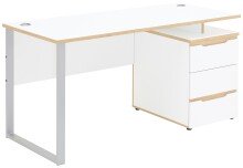 Schreibtisch >Memphis< in Weiß / Artisan /...