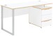 Schreibtisch >Memphis< in Weiß / Artisan / silber - 150x77x73 (BxHxT)