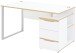 Schreibtisch >Memphis< in Weiß / Artisan / silber - 150x77x73 (BxHxT)