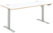 Schreibtisch >Memphis< höhenverstellbar, Weiß / Artisan / silber - 160x72/120x77 (BxHxT)