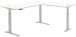 Eckschreibtisch >Memphis< höhenverstellbar, weiß / Artisan / silber  - 185x64/129x177 (BxHxT)