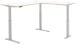 Eckschreibtisch >Memphis< höhenverstellbar, weiß / Artisan / silber  - 185x64/129x177 (BxHxT)