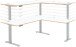 Eckschreibtisch >Memphis< höhenverstellbar, weiß / Artisan / silber  - 185x64/129x177 (BxHxT)