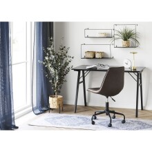 Bürostuhl >Monaco< in Braun, PU, Metall - 48x93x56cm (BxHxT)