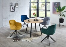 Armlehnstuhl >Emma< (1stk) drehbar, in blau / schwarz - 59x82x62 (BxHxT)