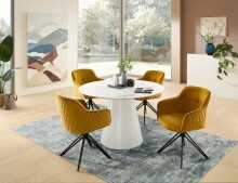 Armlehnstuhl >Emma< (1stk) drehbar, in gold / schwarz - 59x82x62 (BxHxT)