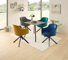 Armlehnstuhl >Emma< (1stk) drehbar, in gold / schwarz - 59x82x62 (BxHxT)