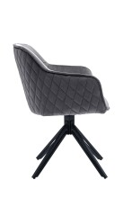 Armlehnstuhl >Emma< (1stk) drehbar, in grau / schwarz - 59x82x62 (BxHxT)