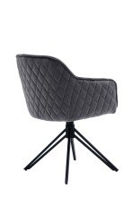 Armlehnstuhl >Emma< (1stk) drehbar, in grau / schwarz - 59x82x62 (BxHxT)