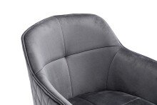 Armlehnstuhl >Emma< (1stk) drehbar, in grau / schwarz - 59x82x62 (BxHxT)