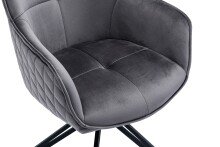 Armlehnstuhl >Emma< (1stk) drehbar, in grau / schwarz - 59x82x62 (BxHxT)