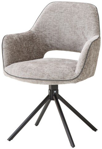 Armlehnstuhl >Adrina< (1stk) drehbar, in grau / schwarz - 62x89x62 (BxHxT)