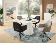 Armlehnstuhl >Adrina< (1stk) drehbar, in grau / schwarz - 62x89x62 (BxHxT)