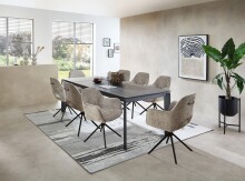 Armlehnstuhl >Adrina< (1stk) drehbar, in grau / schwarz - 62x89x62 (BxHxT)