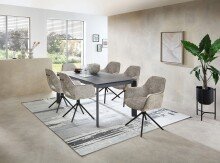 Armlehnstuhl >Adrina< (1stk) drehbar, in grau / schwarz - 62x89x62 (BxHxT)