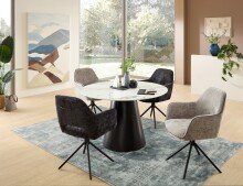 Armlehnstuhl >Adrina< (1stk) drehbar, in grau / schwarz - 62x89x62 (BxHxT)