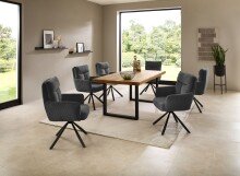 Armlehnstuhl >Sofia< (1stk) drehbar, grau / schwarz - 60x93x67 (BxHxT)