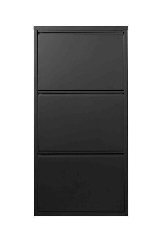 Schuhkipper >BLACK< (1stk) Schwarz lackiert, Metall, montiert  - 50x105x15cm (BxHxT)