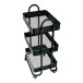 Servierwagen >RAJA< in schwarz, Lackiert, Metall  - 46x78x34cm (BxHxT)