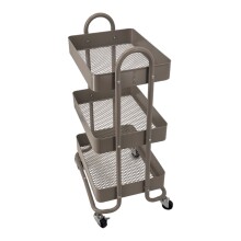 Servierwagen >RAJA< in grau, Lackiert, Metall  - 46x78x34cm (BxHxT)