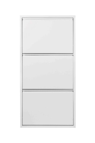 Schuhkipper >WIT< in Weiß, Lackiert, Metall, montiert - 50x105x15cm (BxHxT)