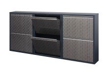 Schuhkipper >CLIP< (1stk) Metall / schwarz-anthrazit, montiert - 50x72x15 (BxHxT)