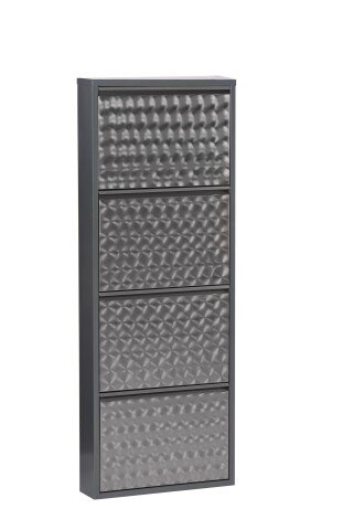 Schuhkipper >CLIP< (1stk) Metall / schwarz-anthrazit, montiert - 50x130x13,5 (BxHxT)