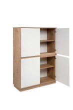 Highboard >Phoenix< in Dekor Artisan Oak / weiß - 101,5x139,5x40cm (BxHxT)