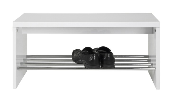 Schuhregal >Martin< in Weiß aus MDF - 81x40x30cm (BxHxT)