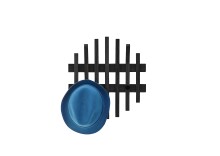 Garderobenpaneel >BANTRY< mit 4 Haken, in Eiche schwarz, Massivholz - 38x40x11cm (BxHxT)