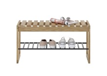 Garderoben-Set >BANTRY< (3-teilig) in Eiche / schwarz - 100x190x30 (BxHxT)