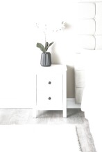 Nachtkommode >Karlstad< in weiß, Holzwerkstoff - 39x54x30cm (BxHxT)