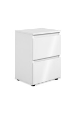 Nachtkommode >Lulea< in weiß glänzend,...