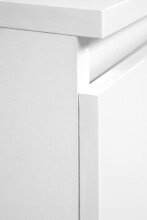 Nachtkommode >Lulea< in weiß glänzend, Holzwerkstoff - 36x49x29cm (BxHxT)