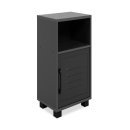 Nachtkommode >Porto< in dunkelgrau, Holzwerkstoff, Metall - 38,5x54x29cm (BxHxT)