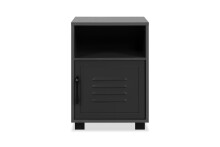 Nachtkommode >Porto< in dunkelgrau, Holzwerkstoff, Metall - 38,5x54x29cm (BxHxT)