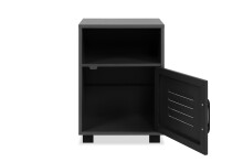 Nachtkommode >Porto< in dunkelgrau, Holzwerkstoff, Metall - 38,5x54x29cm (BxHxT)