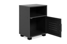 Nachtkommode >Porto< in dunkelgrau, Holzwerkstoff, Metall - 38,5x54x29cm (BxHxT)