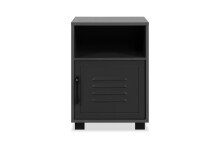 Nachtkommode >Porto< in dunkelgrau, Holzwerkstoff, Metall - 38,5x54x29cm (BxHxT)