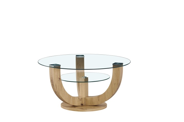 Couchtisch >Denver< in Artisan Eiche Dekor, Glas - 40x80 (HxD)