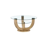 Couchtisch >Denver< in Artisan Eiche Dekor, Glas - 40x80 (HxD)