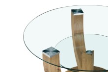 Couchtisch >Denver< in Artisan Eiche Dekor, Glas - 40x80 (HxD)