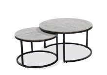 Satztisch >Gino< (2er-Set) in grau, schwarz, Keramik, Metall - 42x80cm (HxD)