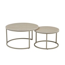 Satztisch >Gino< (2er-Set) in Travertin, kaschmir - 42x80 (HxD)