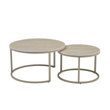 Satztisch >Gino< (2er-Set) in Travertin, kaschmir - 42x80 (HxD)