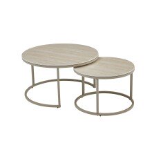 Satztisch >Gino< (2er-Set) in Travertin, kaschmir - 42x80 (HxD)