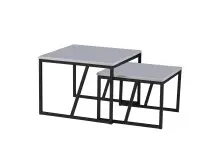 Couchtisch >Lola 2< (2-tlg) in grau, schwarz, MDF,...